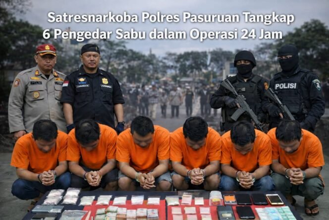 
					Satresnarkoba Polres Pasuruan Tangkap 6 Pengedar Sabu dalam Operasi 24 Jam