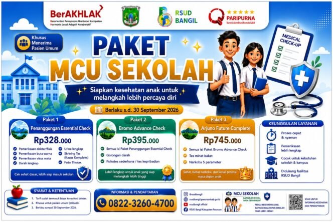 
					RSUD Bangil Luncurkan Paket MCU Sekolah untuk Persiapan Tahun Ajaran Baru
