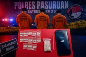 Tiga Pengedar Sabu Ditangkap, Polres Pasuruan Sita 51 Paket Siap Edar